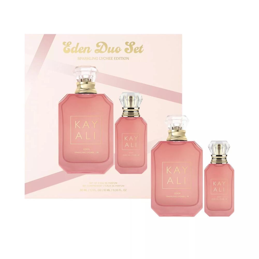 KAYALI Eden sparkling lychee duo set 1.7 and .33 bottles